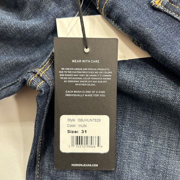 Hudson Ash Slim Jeans Mens 31 x 33 Dark Wash Mid-Rise Denim Stretch $129‎ - Picture 4 of 9